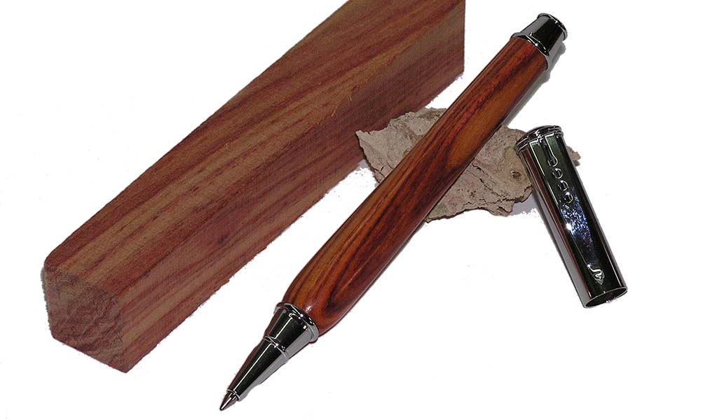 Rosenholz Rollerball mit Kappe Holzstüble Meidelstetten